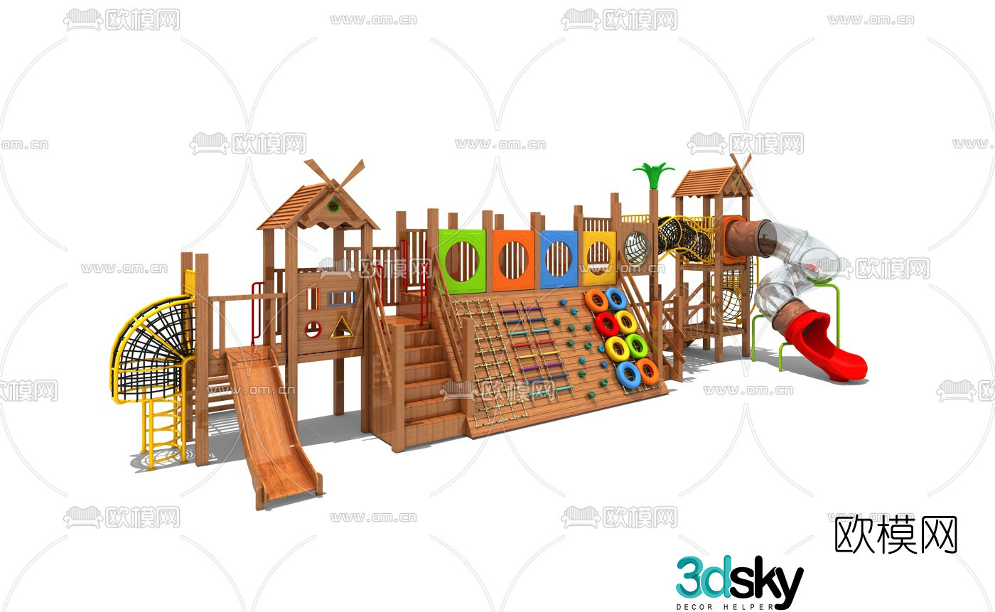 Modern outdoor children's slide 3d model