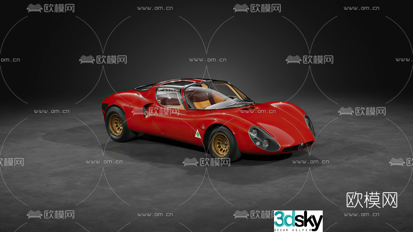 Modern retro Ferrari sports car 3d model