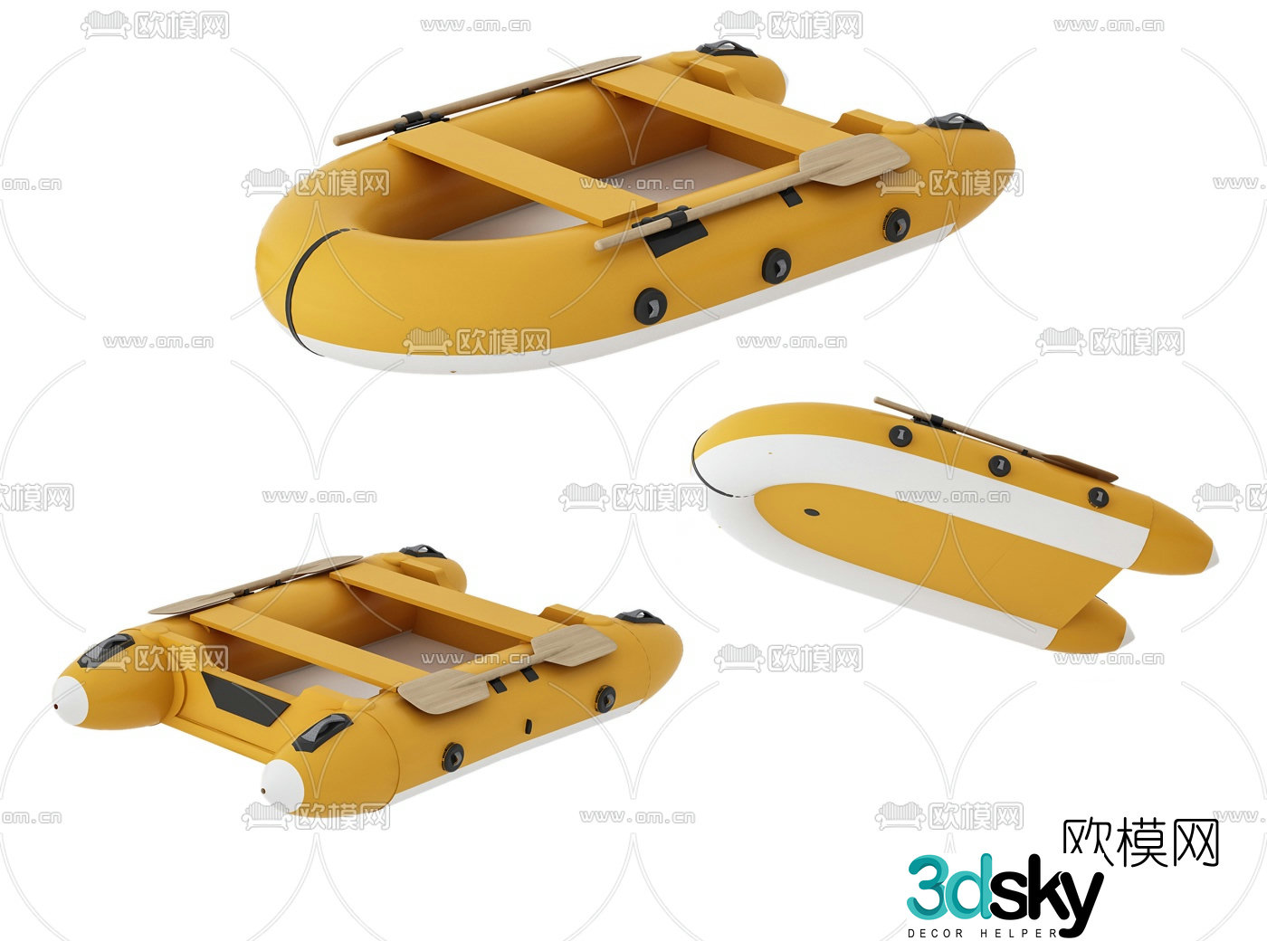 Modern kayak 3d model