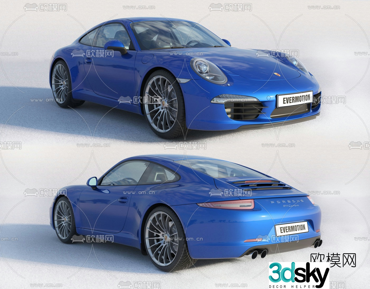modern porsche car 3d model