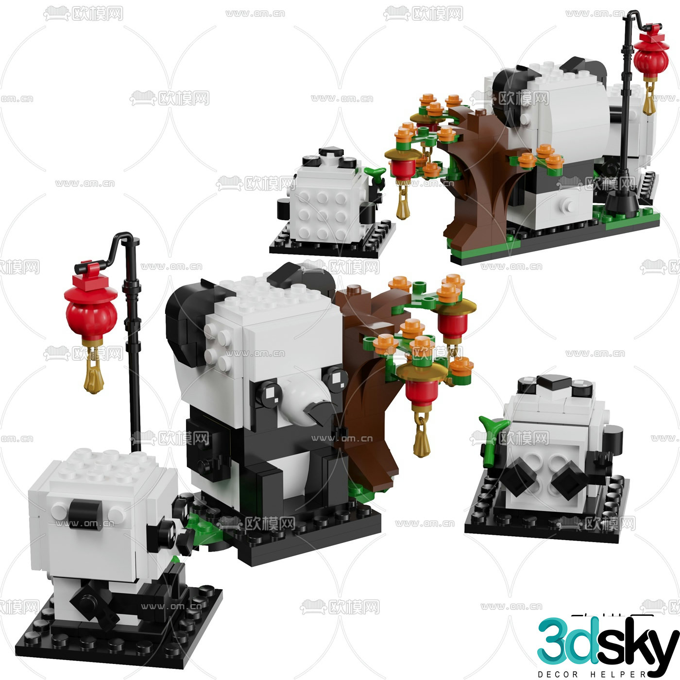 Modern panda toy 3d model