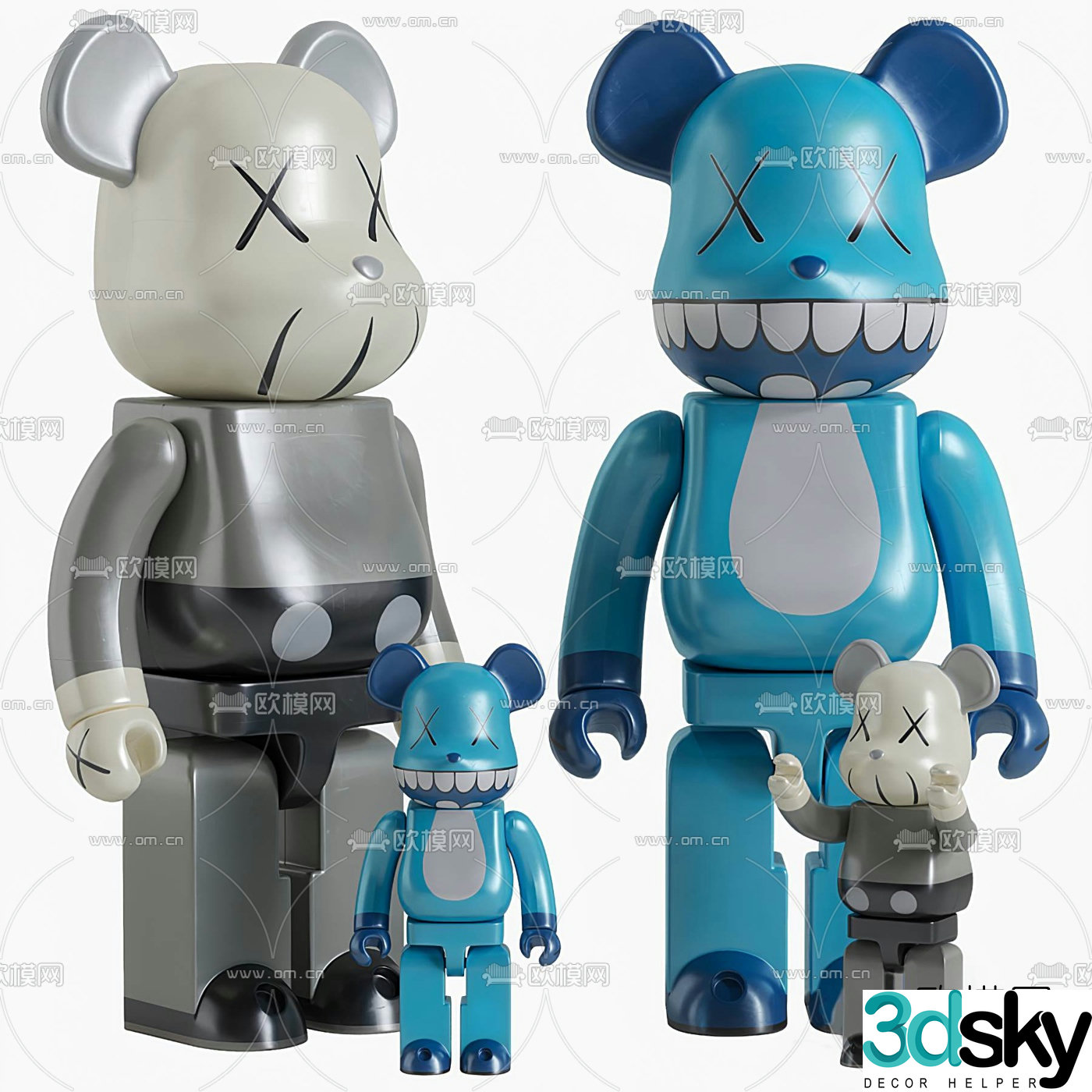 Modern violent bear doll toy 3d model