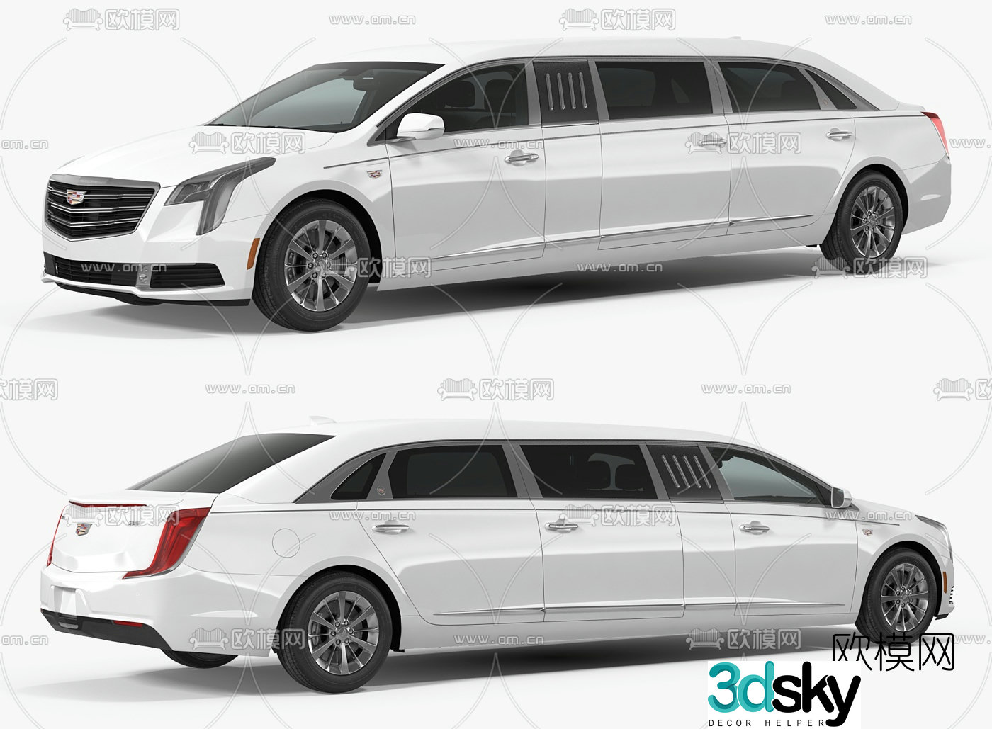 Modern Cadillac limousine 3d model