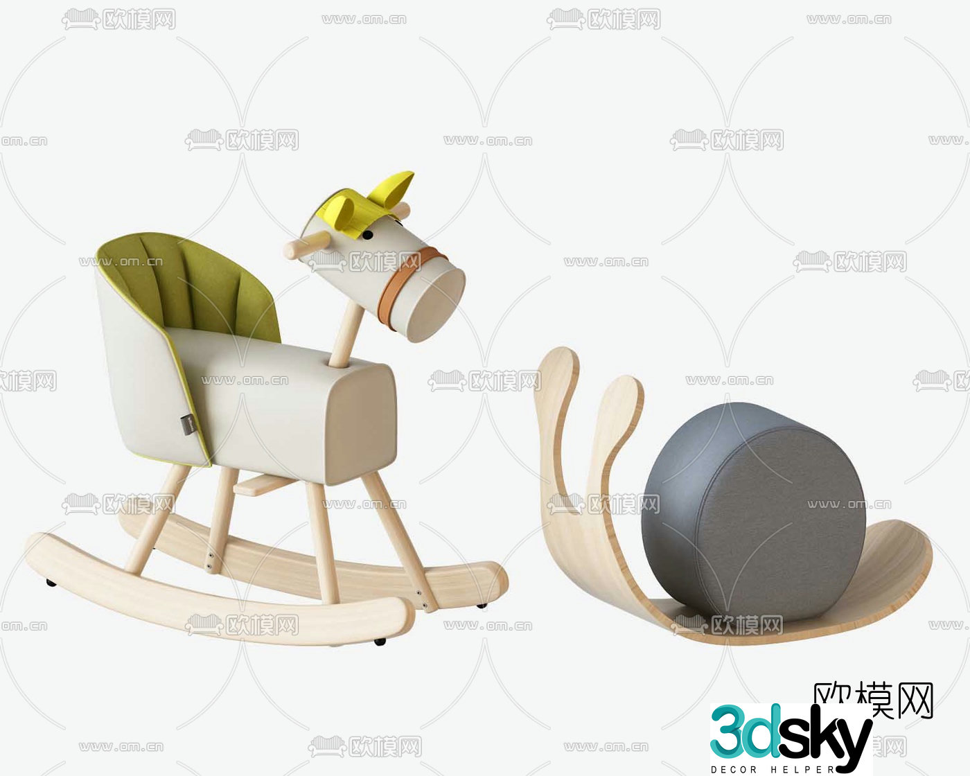 Modern children’s rocking rocking chair 3d model