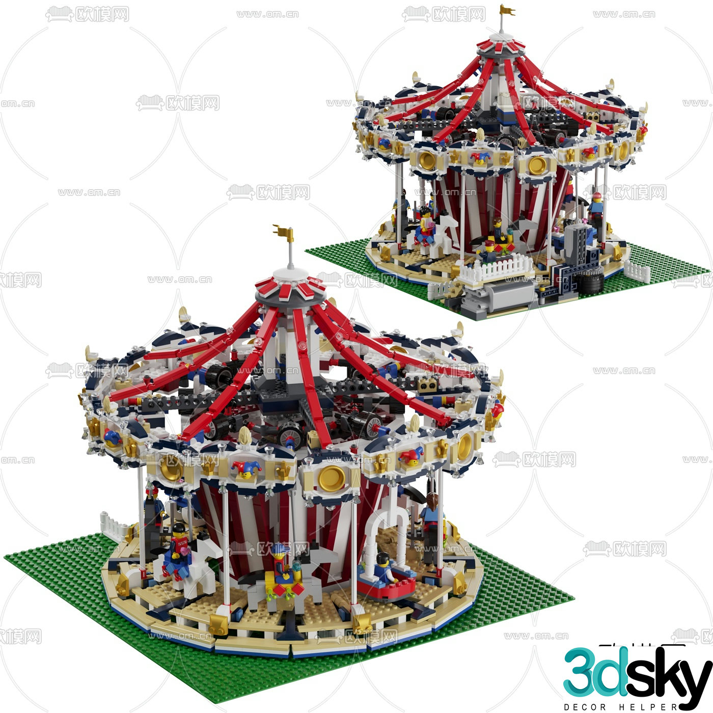 Modern carousel toy 3d model