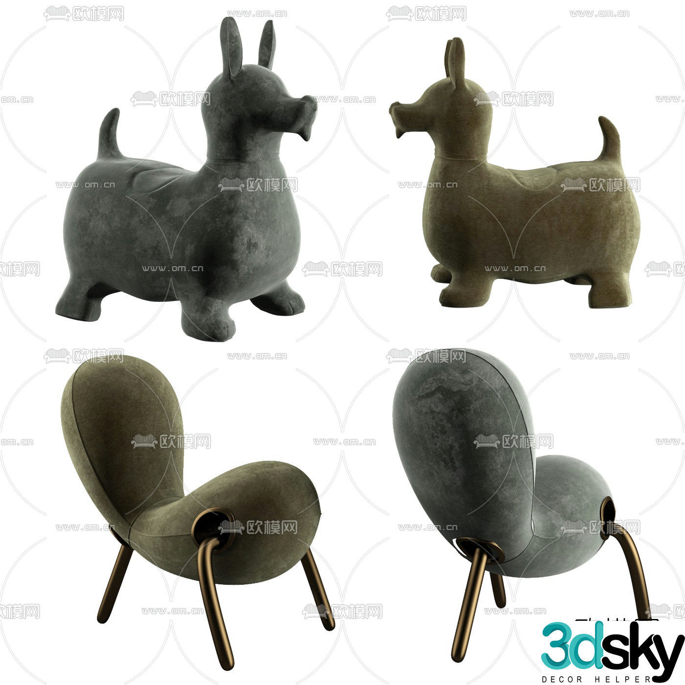Modern children’s cartoon chair 3d model