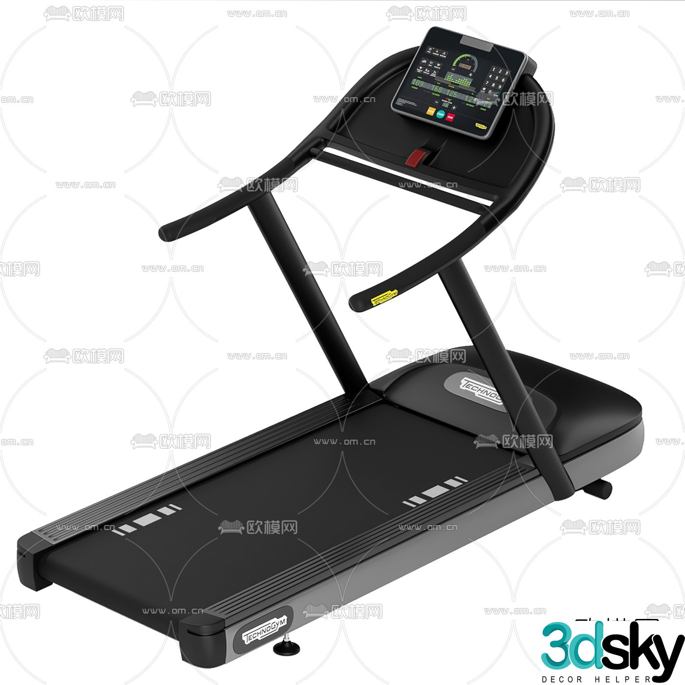 Modern fitness treadmill 3d model