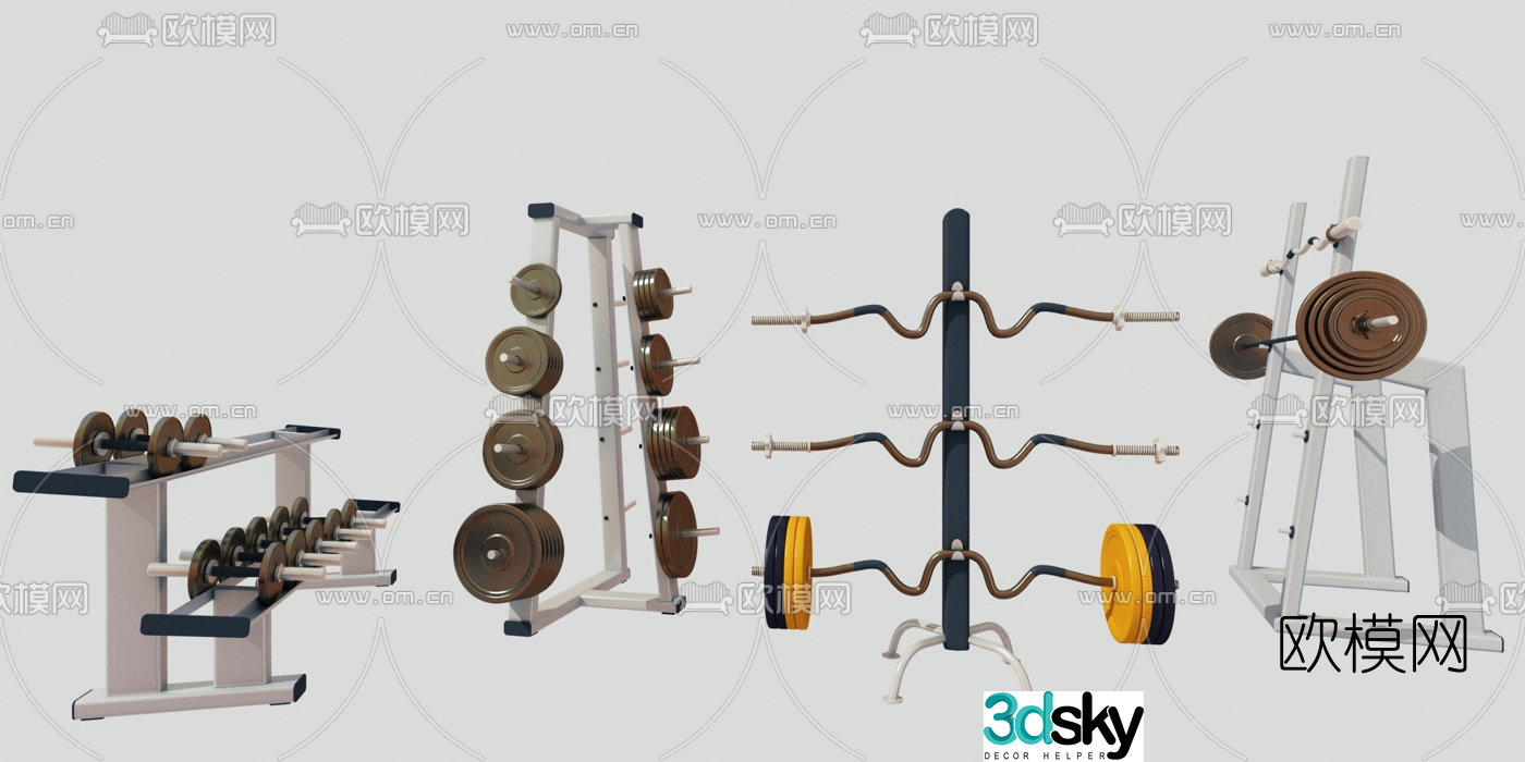 Modern fitness equipment 3d model