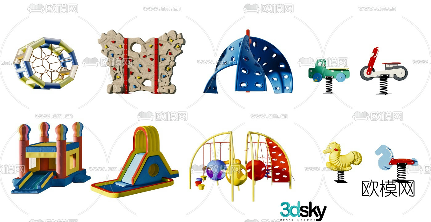 Modern children's play equipment 3d model