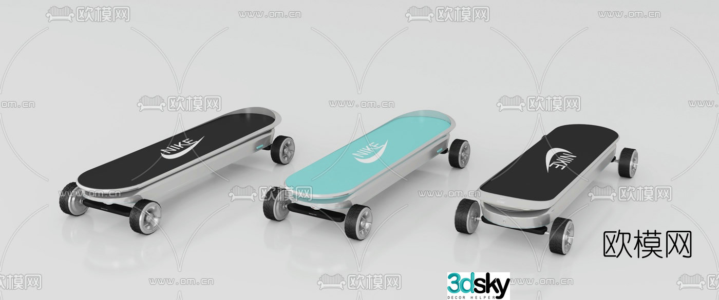 Modern skateboard 3d model