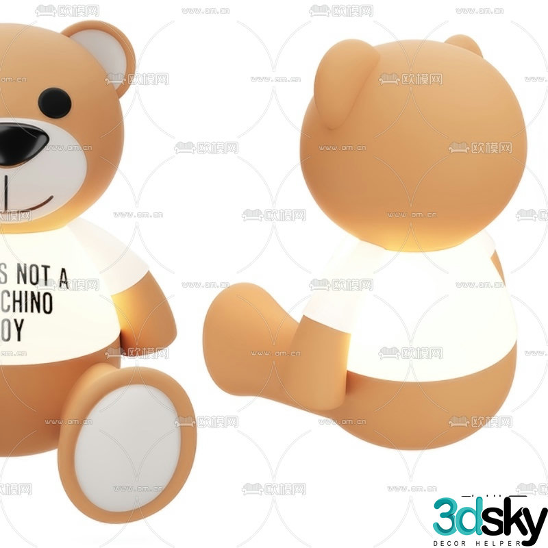 Modern teddy bear 3d model