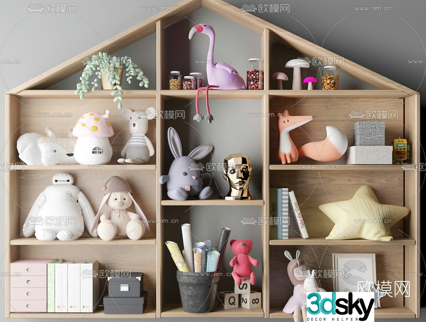 Modern children’s toy cabinet doll toys 3d model