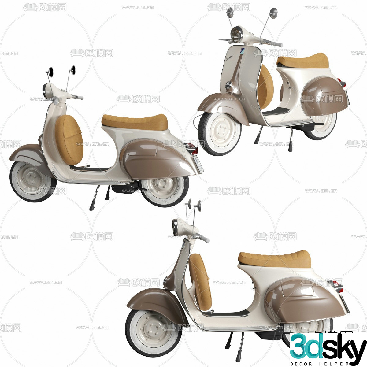 Modern electric motorcycle 3d model