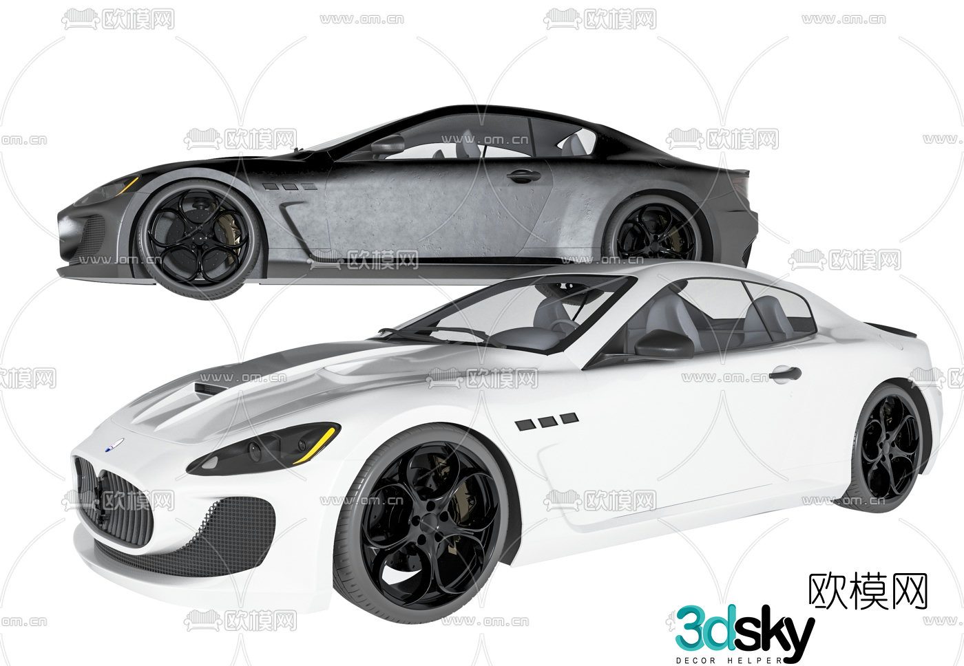 modern maserati sports car 3d model