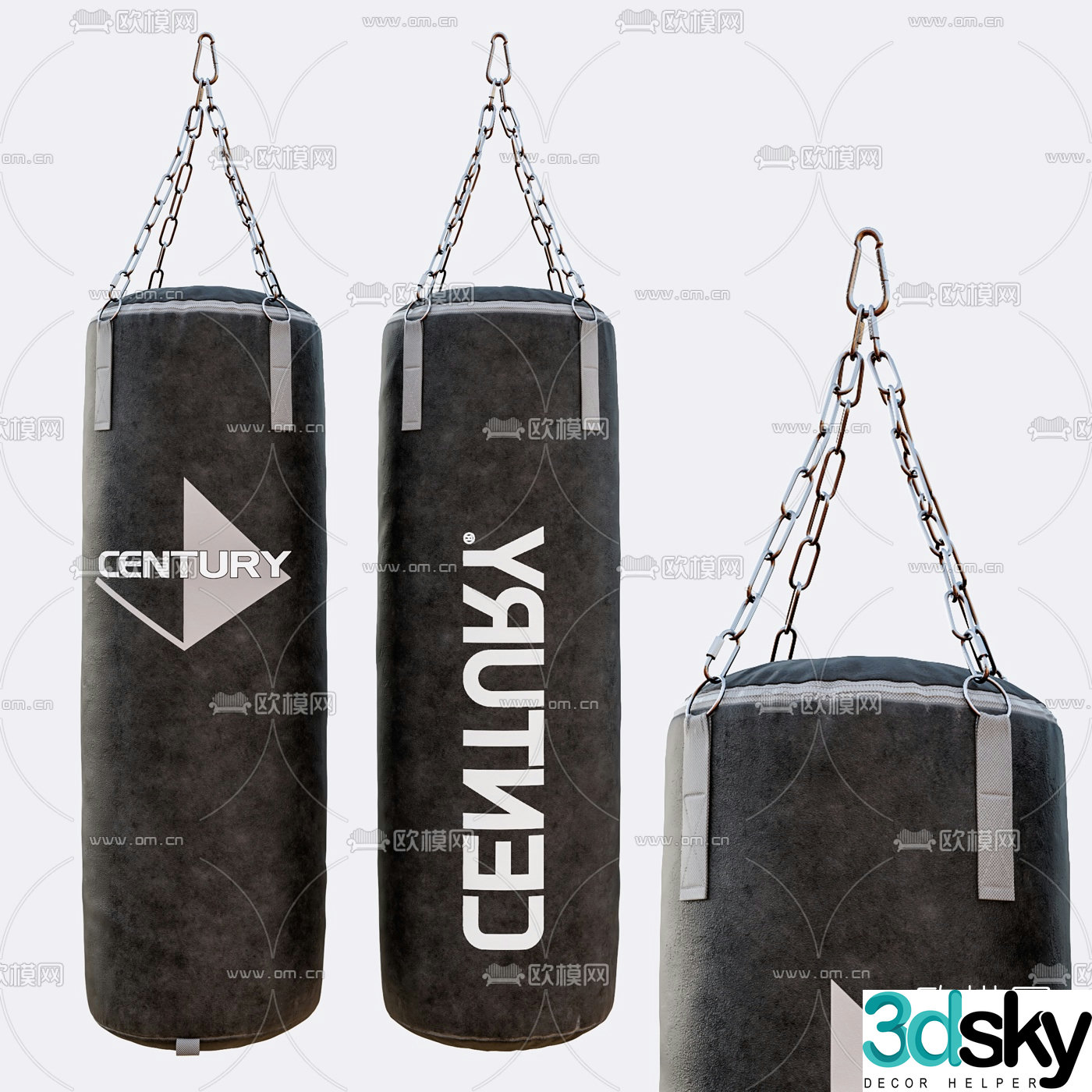 Modern leather sandbag 3d model