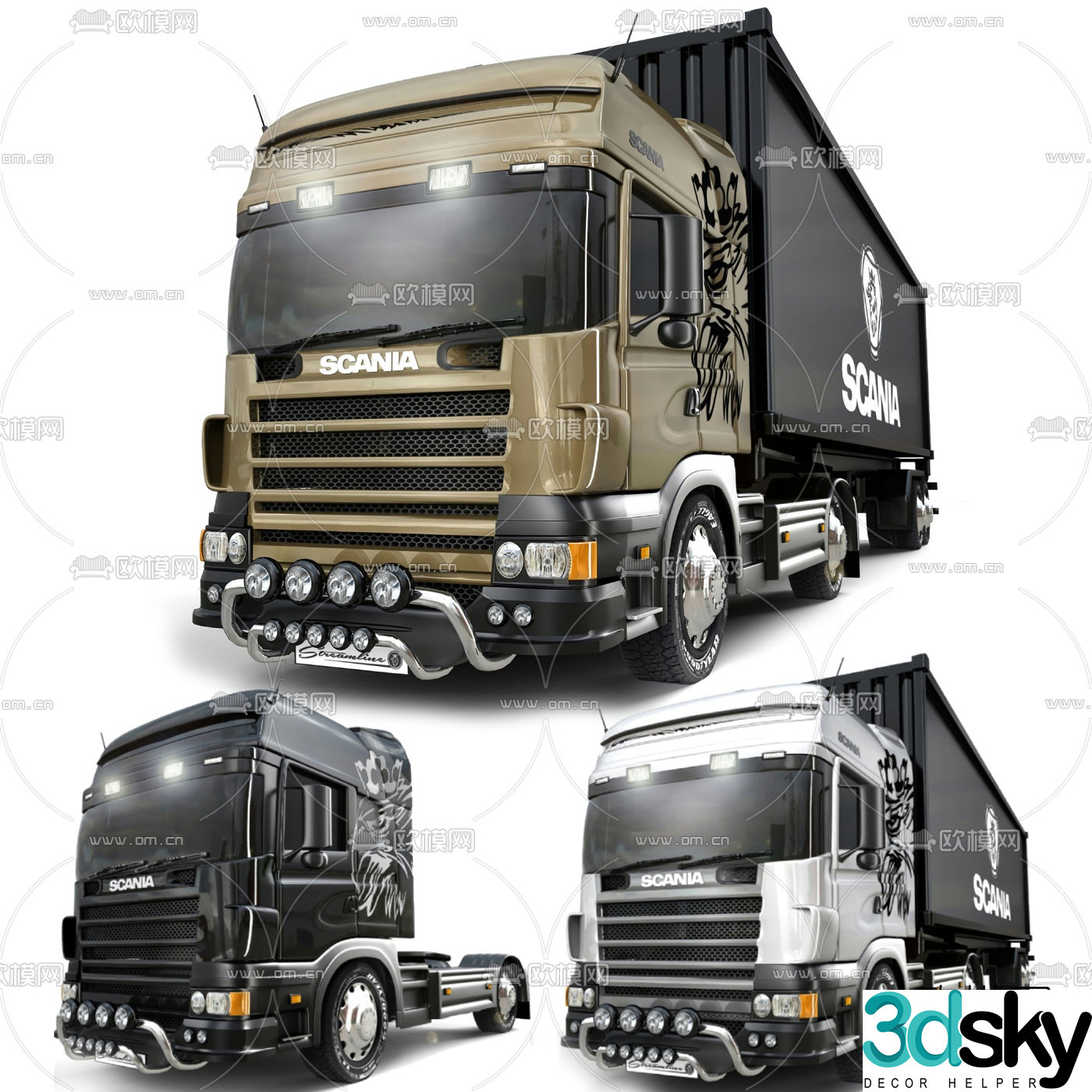Modern heavy truck 3d model