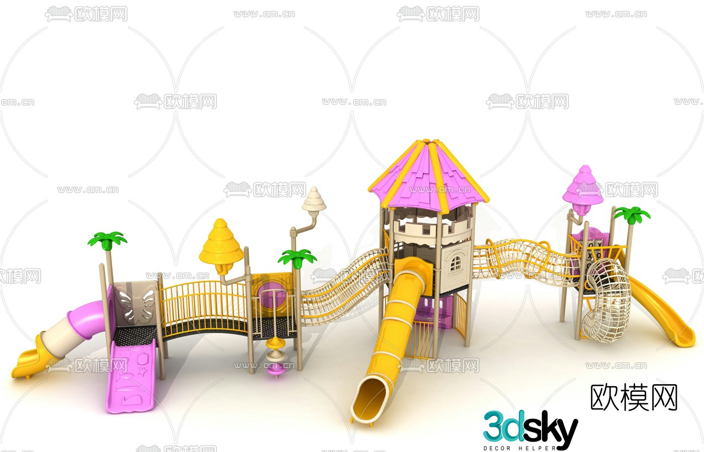 Modern children's outdoor slide 3d model