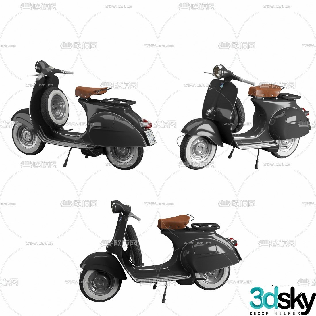Modern electric car 3d model