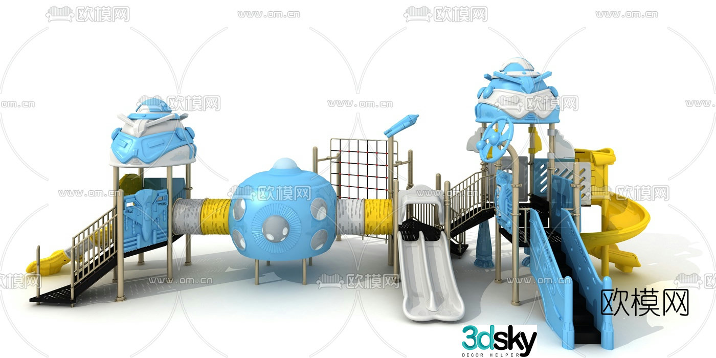 Modern amusement equipment children's slide 3d model