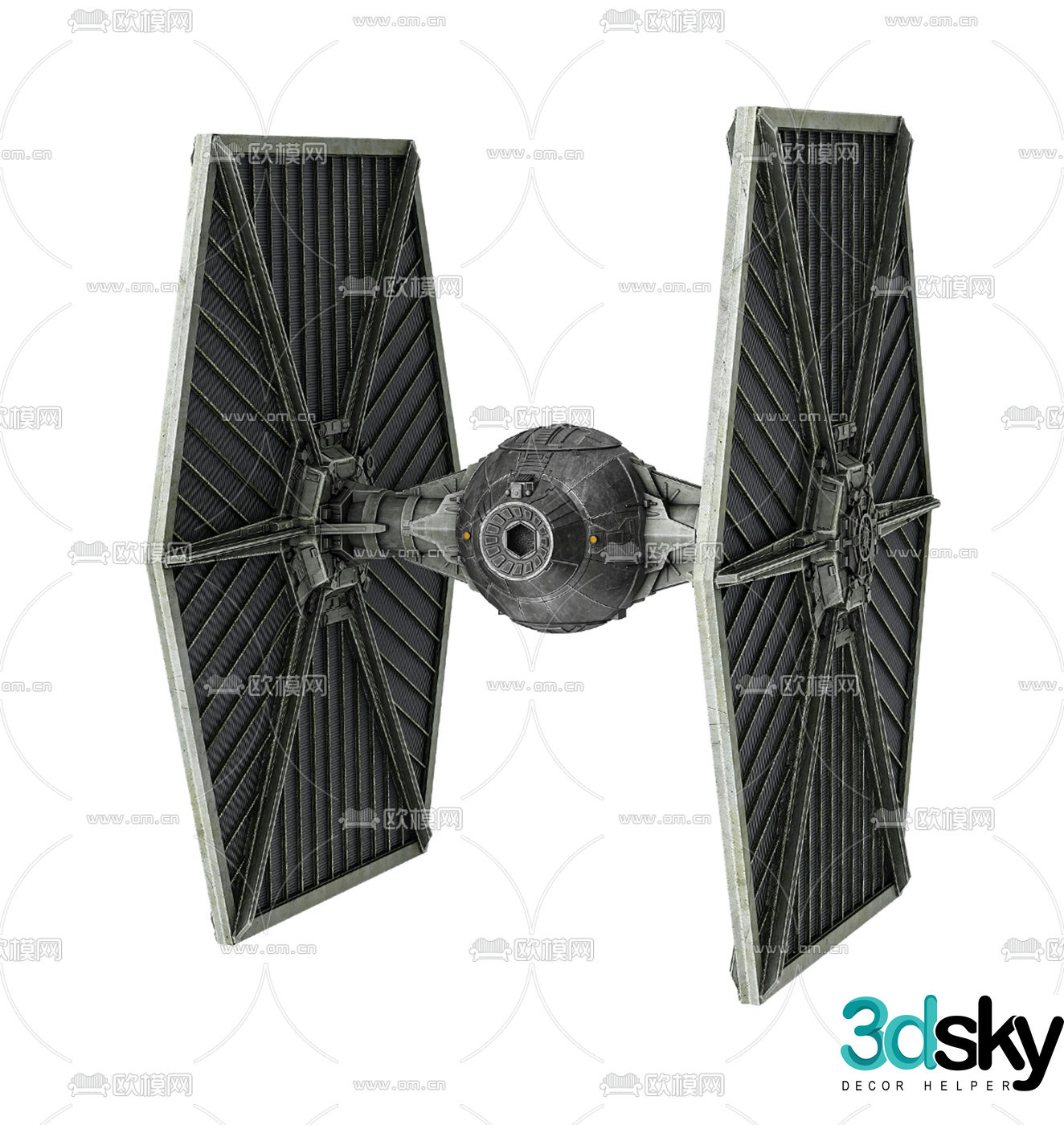 Modern Star Wars 75095 TIE Fighter Figure Toy 3D Model