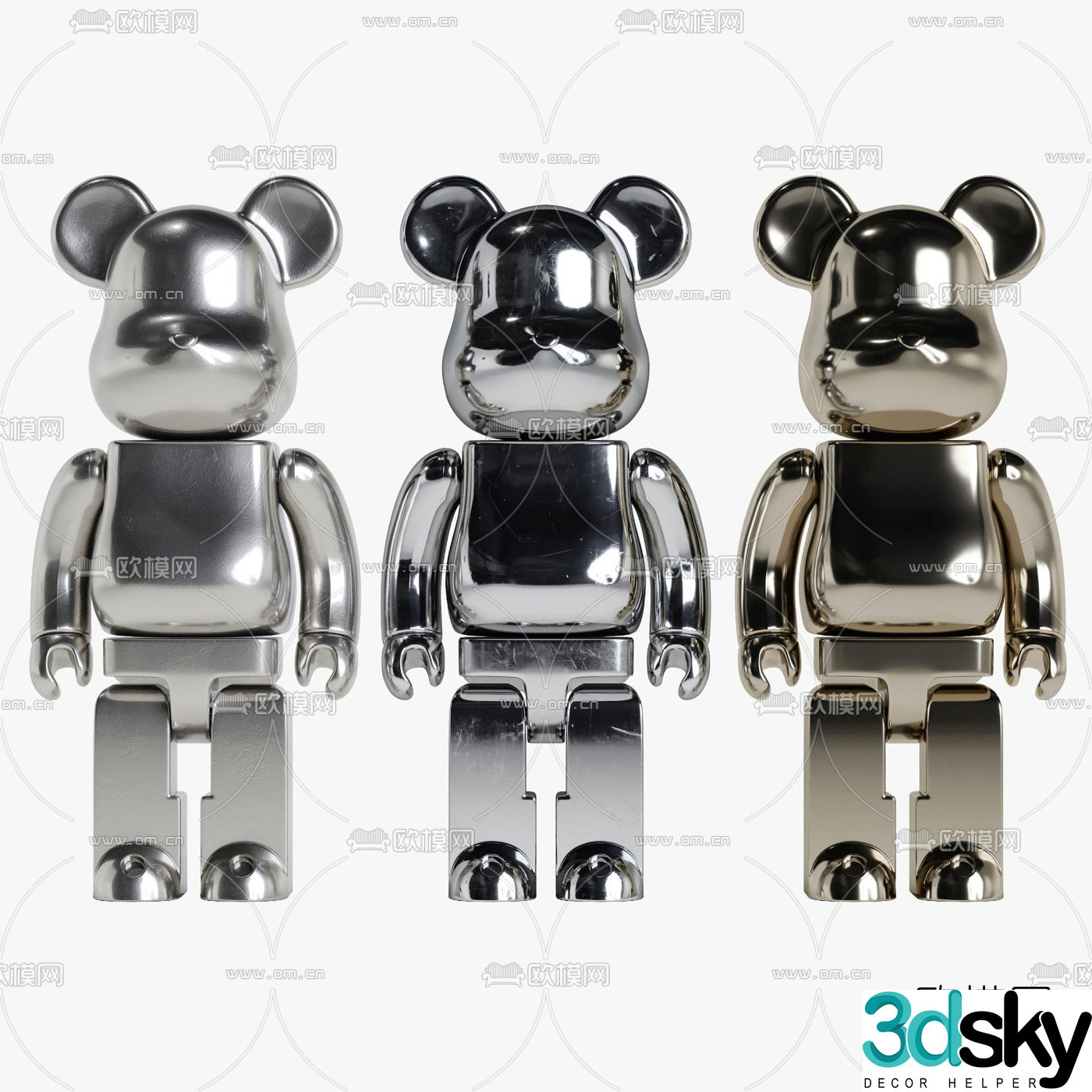 Modern Bearbrick trendy doll bear 3d model