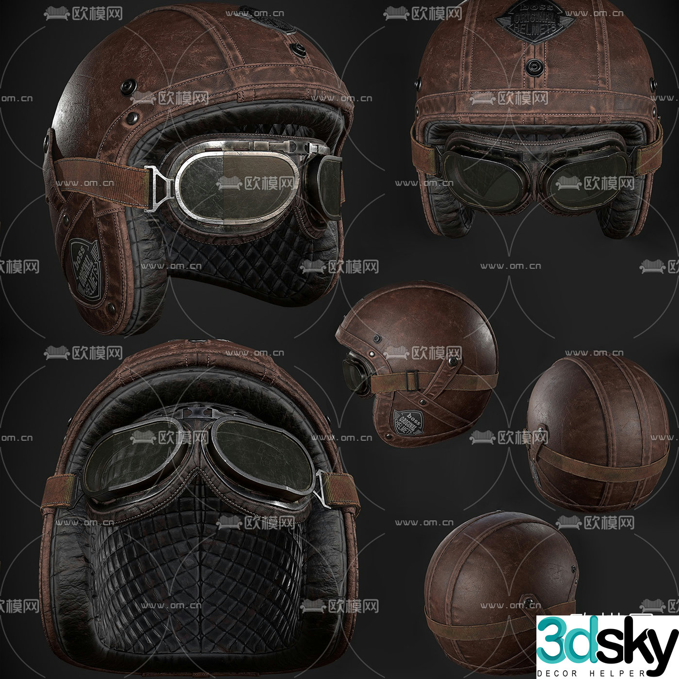 Modern motorcycle helmet 3d model