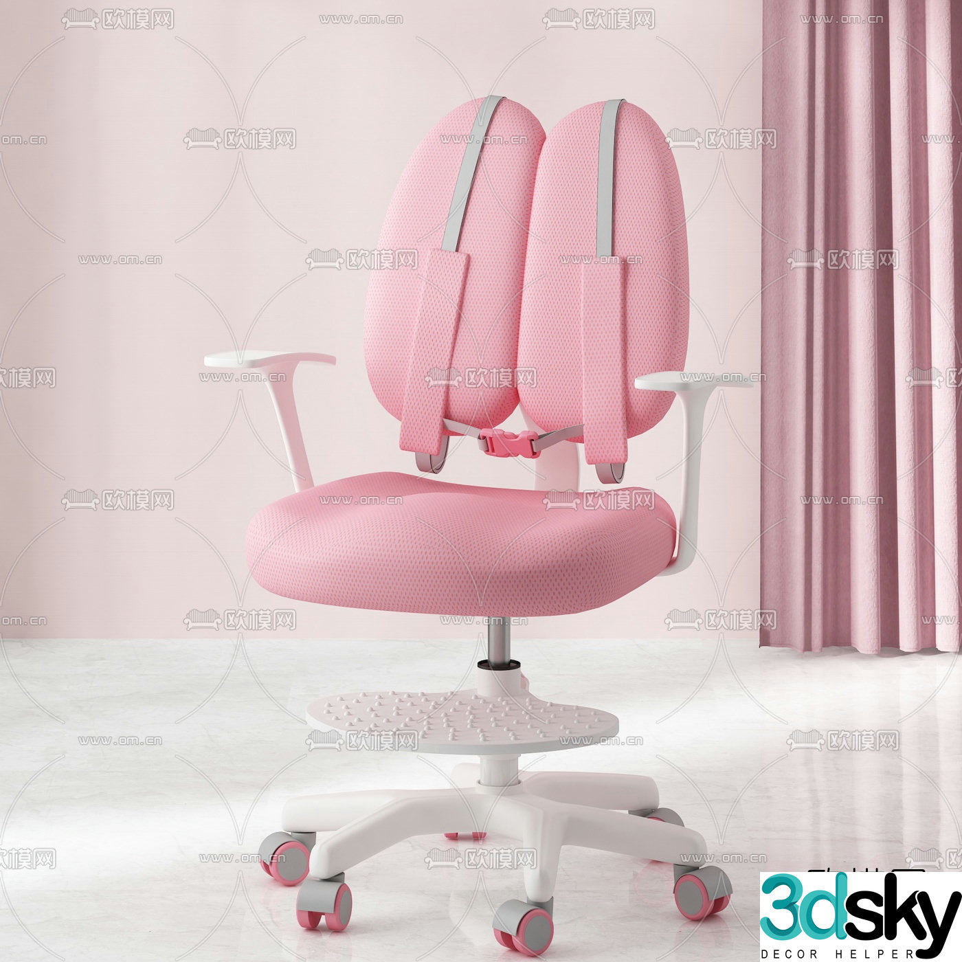 Modern children’s chair waist correction chair 3d model