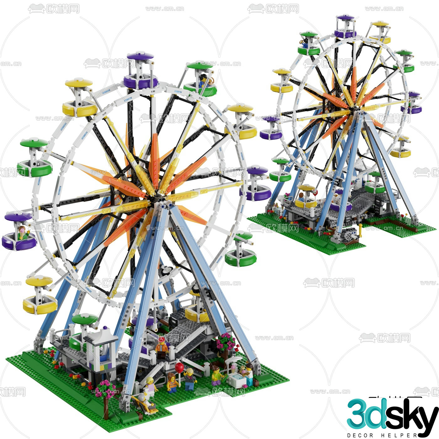 Modern ferris wheel toy 3d model
