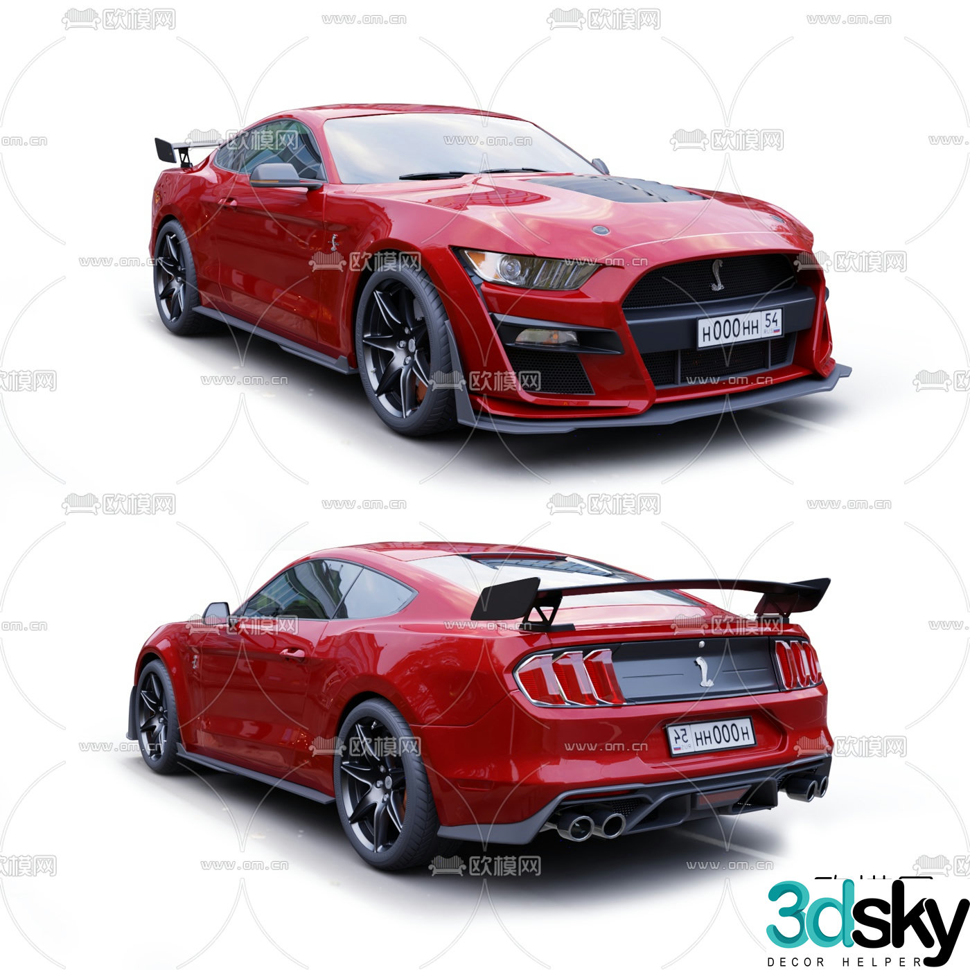 modern ford mustang sports car 3d model
