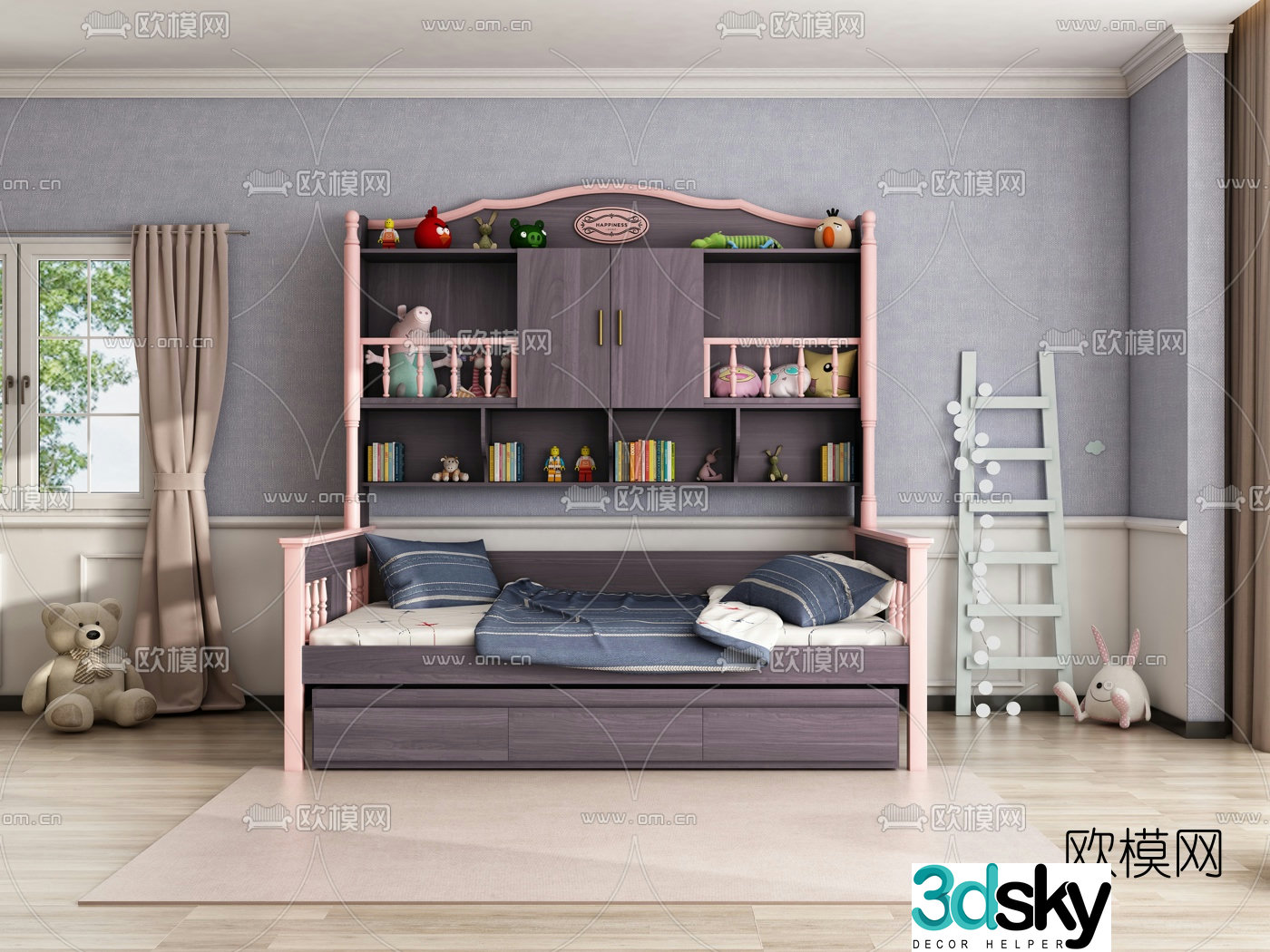 Nordic tatami children’s bed 3d model