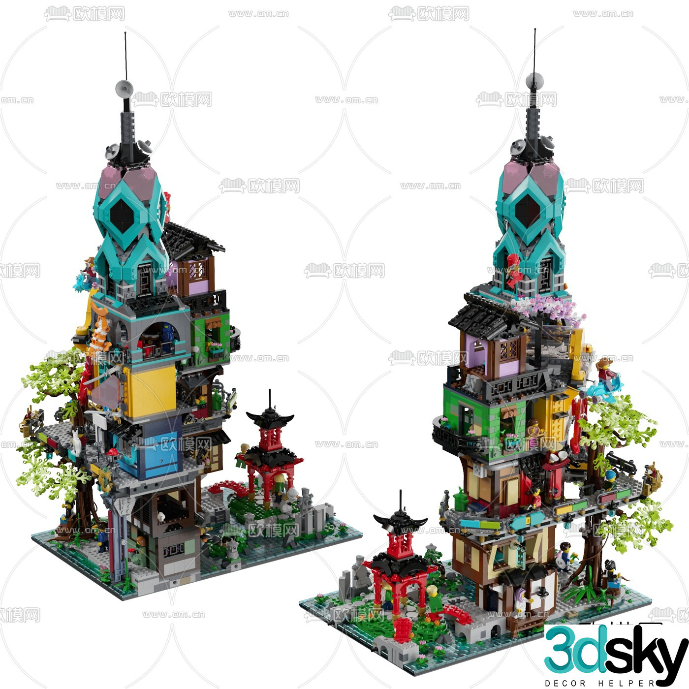 Modern Ninjago Garden City 3d model