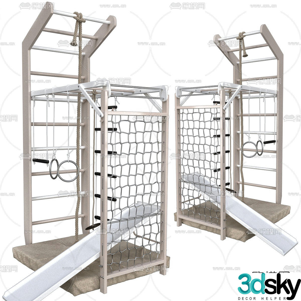 Modern children's climbing frame amusement equipment 3D model