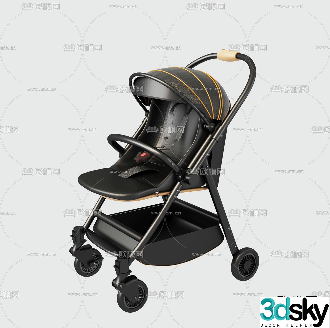 Modern stroller 3d model