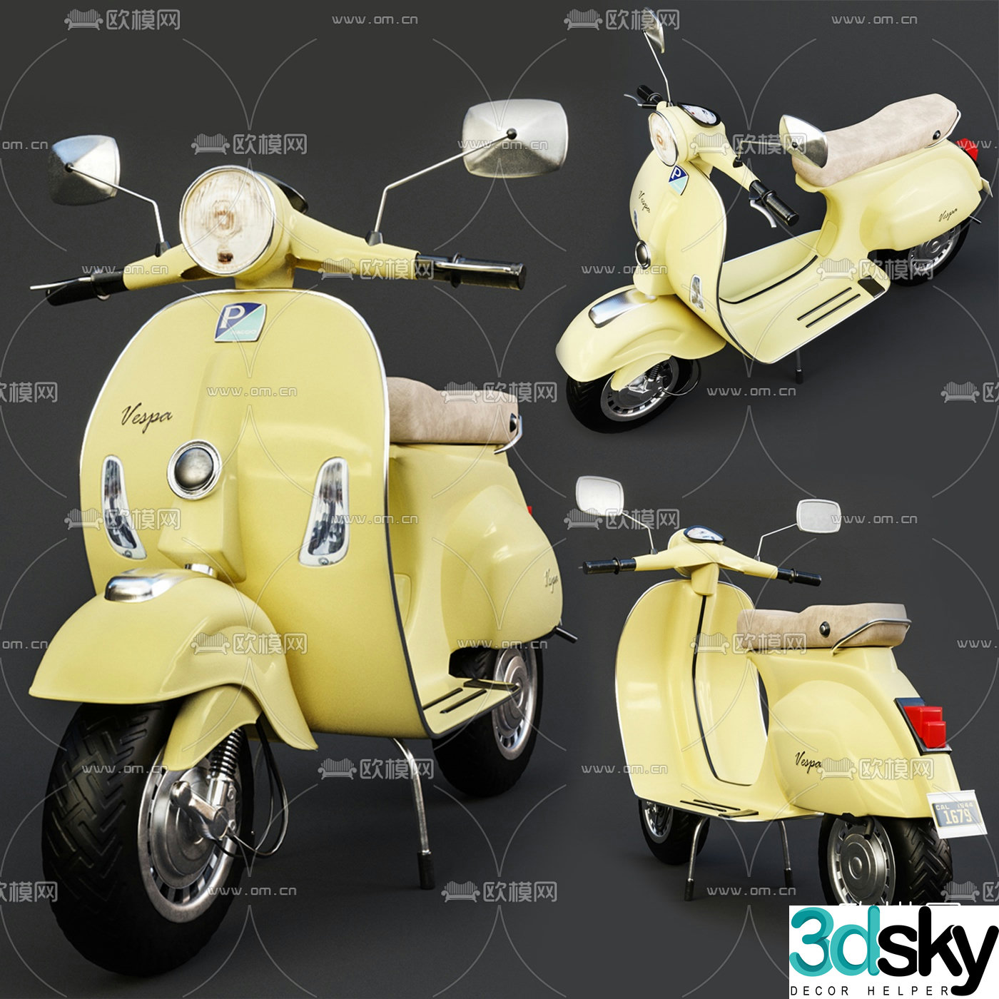Modern electric car 3d model