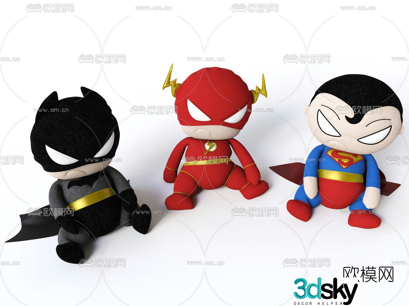 Modern superhero doll 3d model