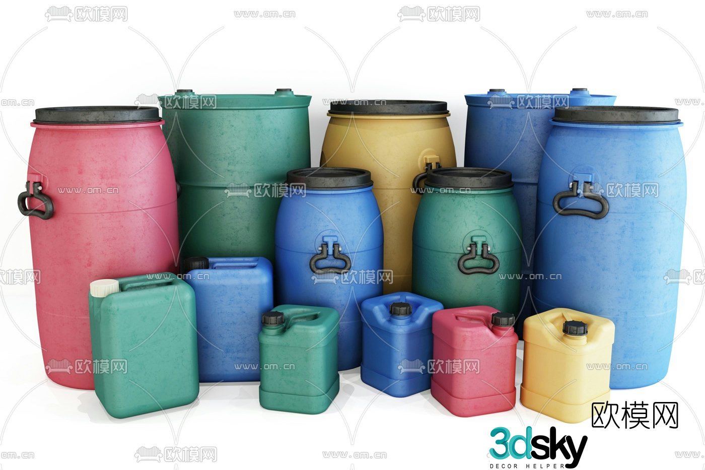 Modern plastic bucket 3d model