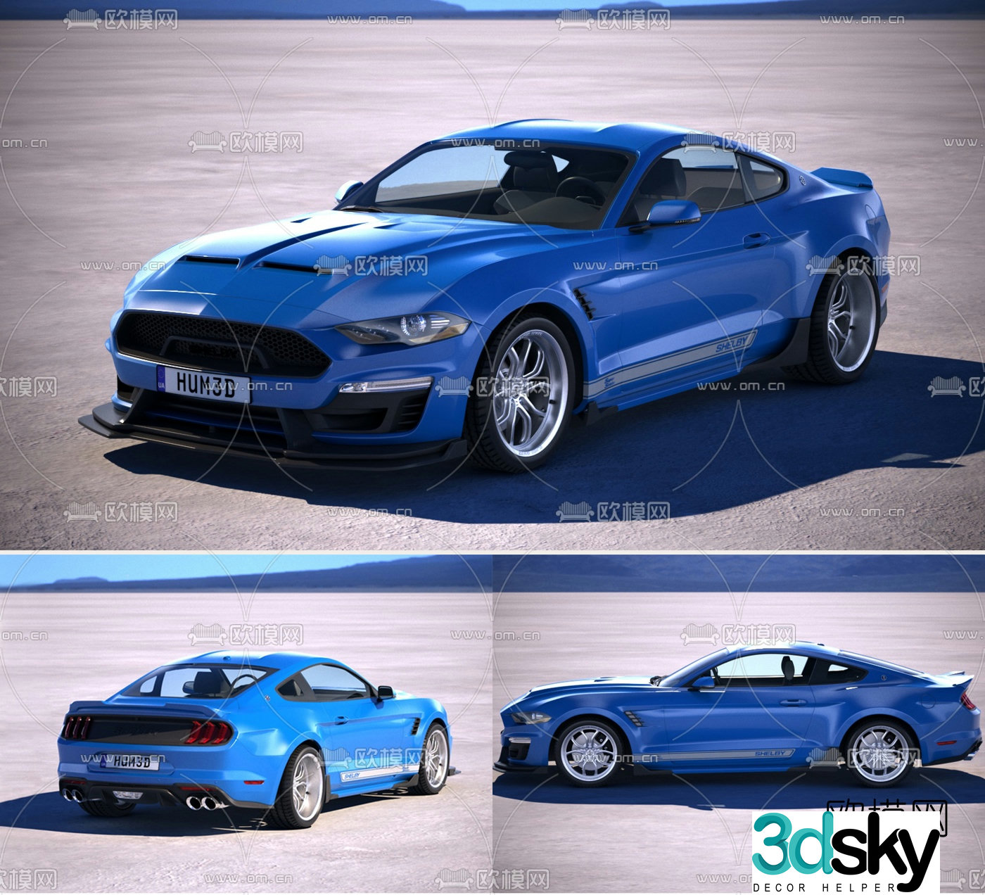 modern mustang sports car 3d model