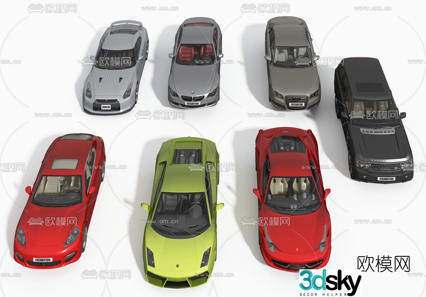 Modern sports car sedan 3d model