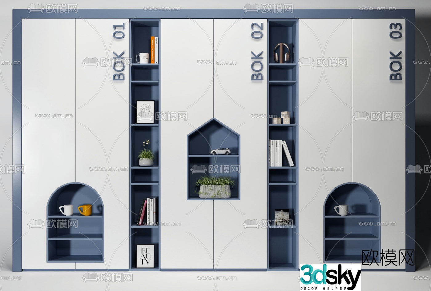 Nordic children’s wardrobe 3d model
