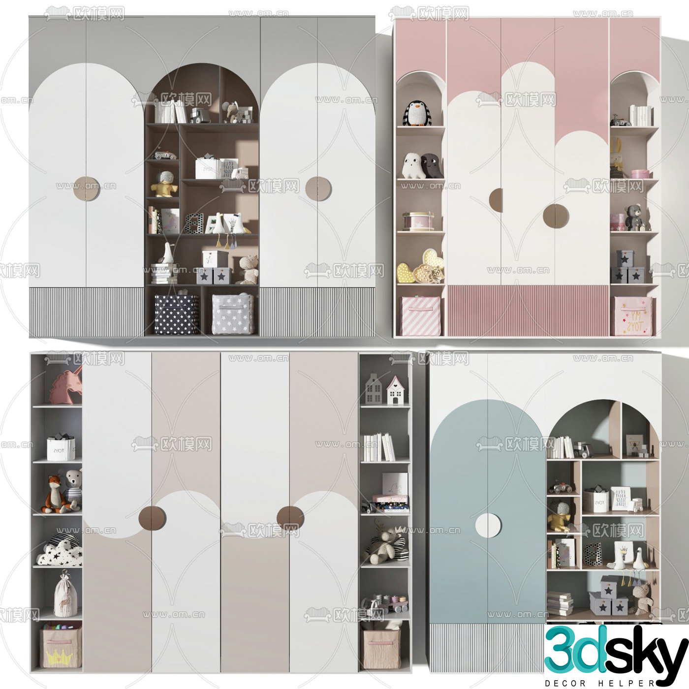 Nordic children’s decorative cabinet 3d model