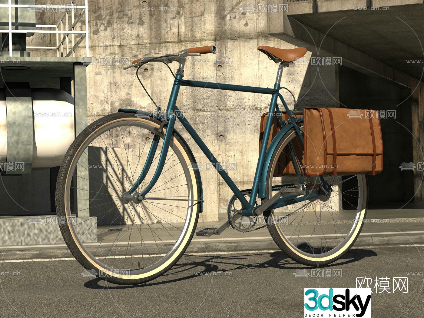 Modern retro bicycle 3d model