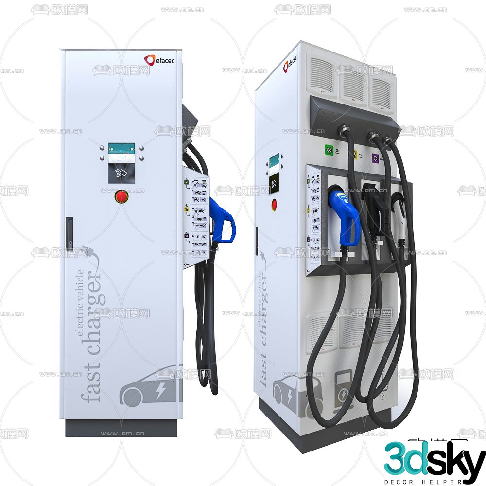 Modern new energy vehicle charging pile 3D model