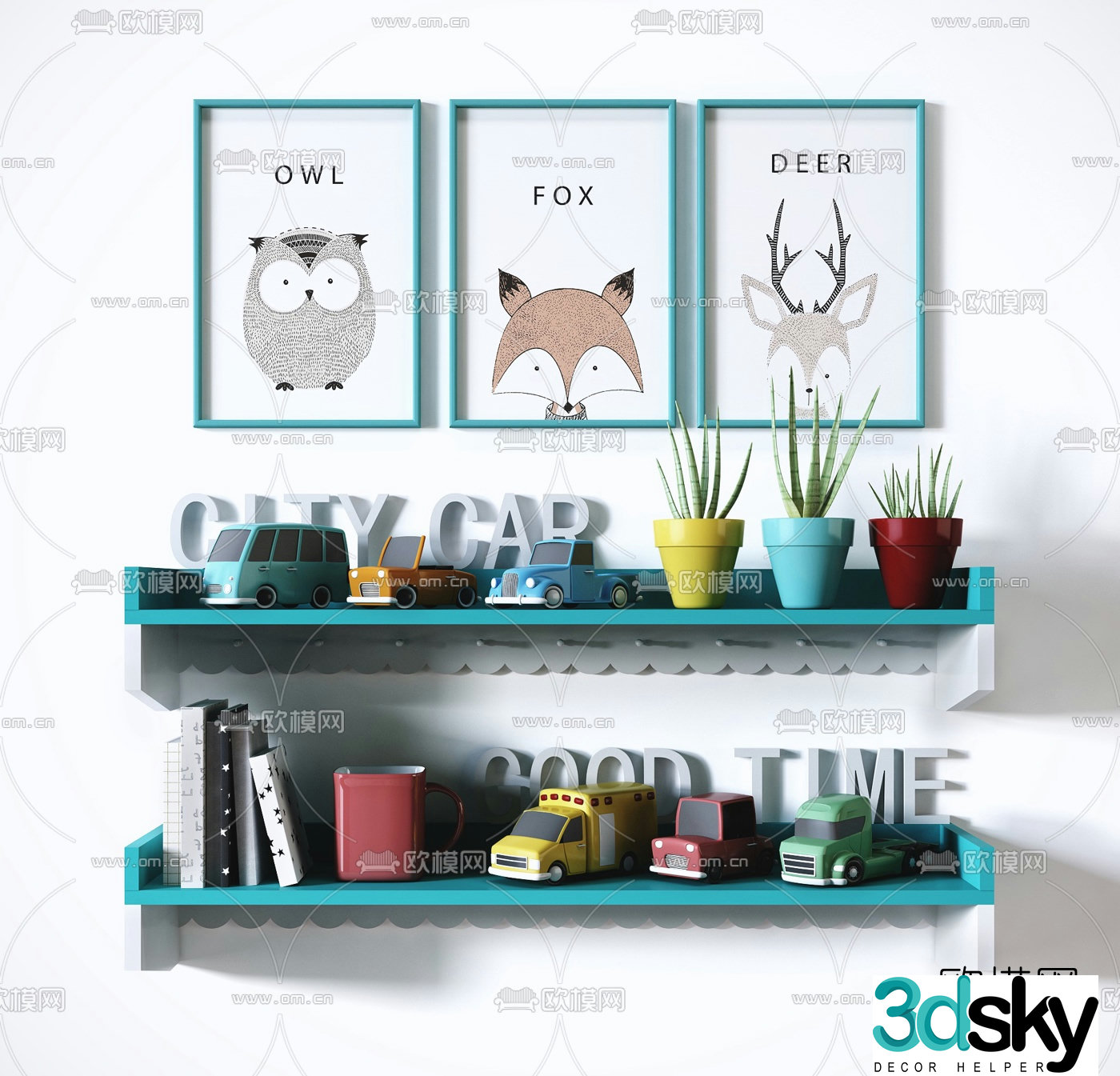 Nordic children’s wall decoration stand 3d model