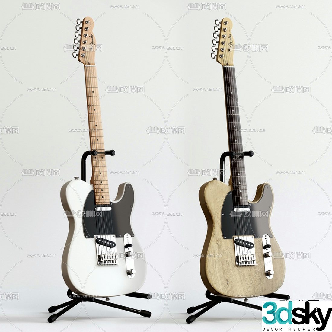 modern guitar 3d model