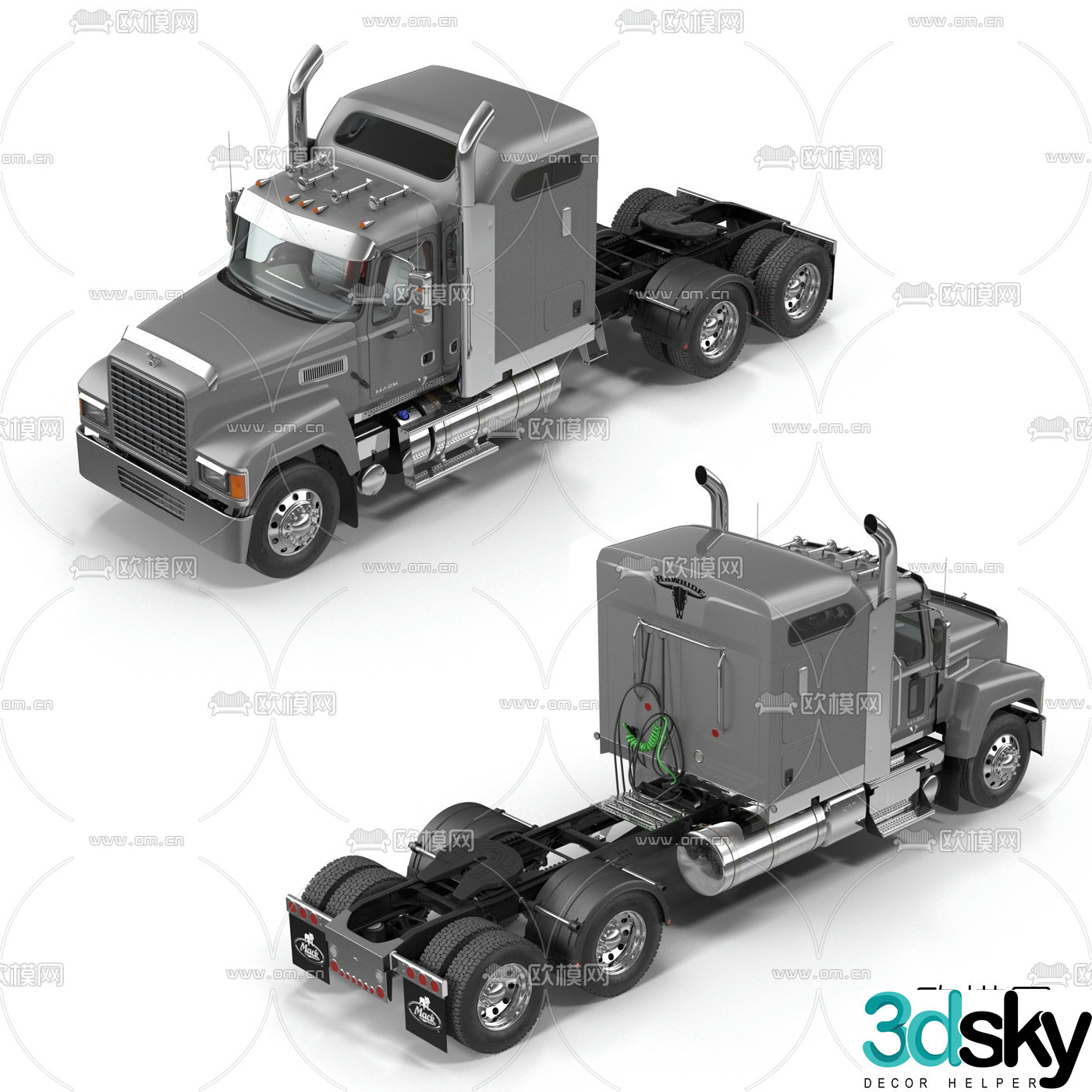 Modern truck front 3d model
