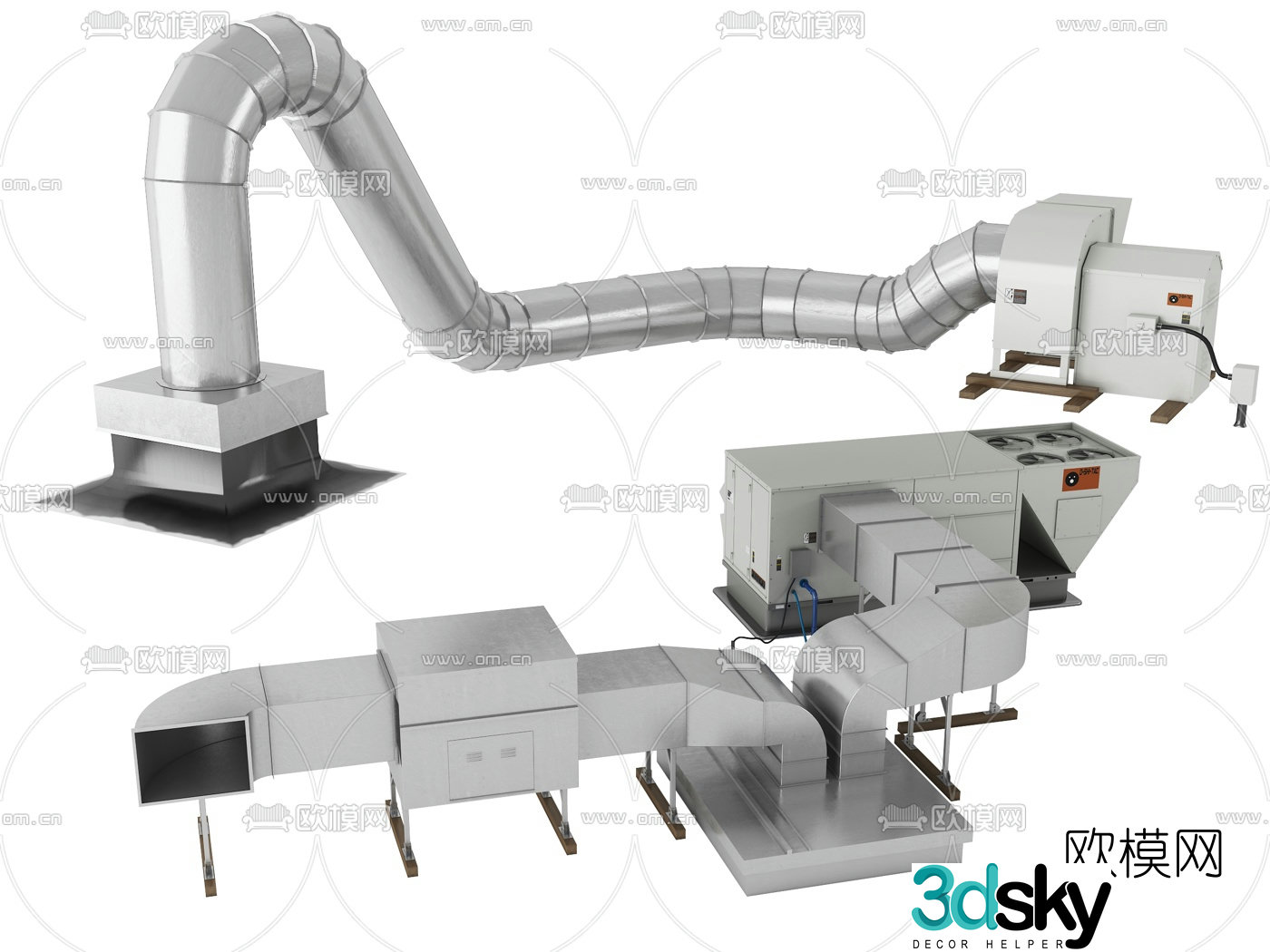 Modern industrial air conditioner air outlet duct 3d model