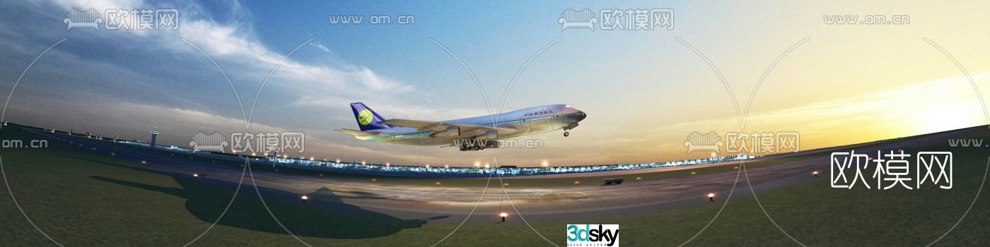 Modern large airliner airplane 3d model