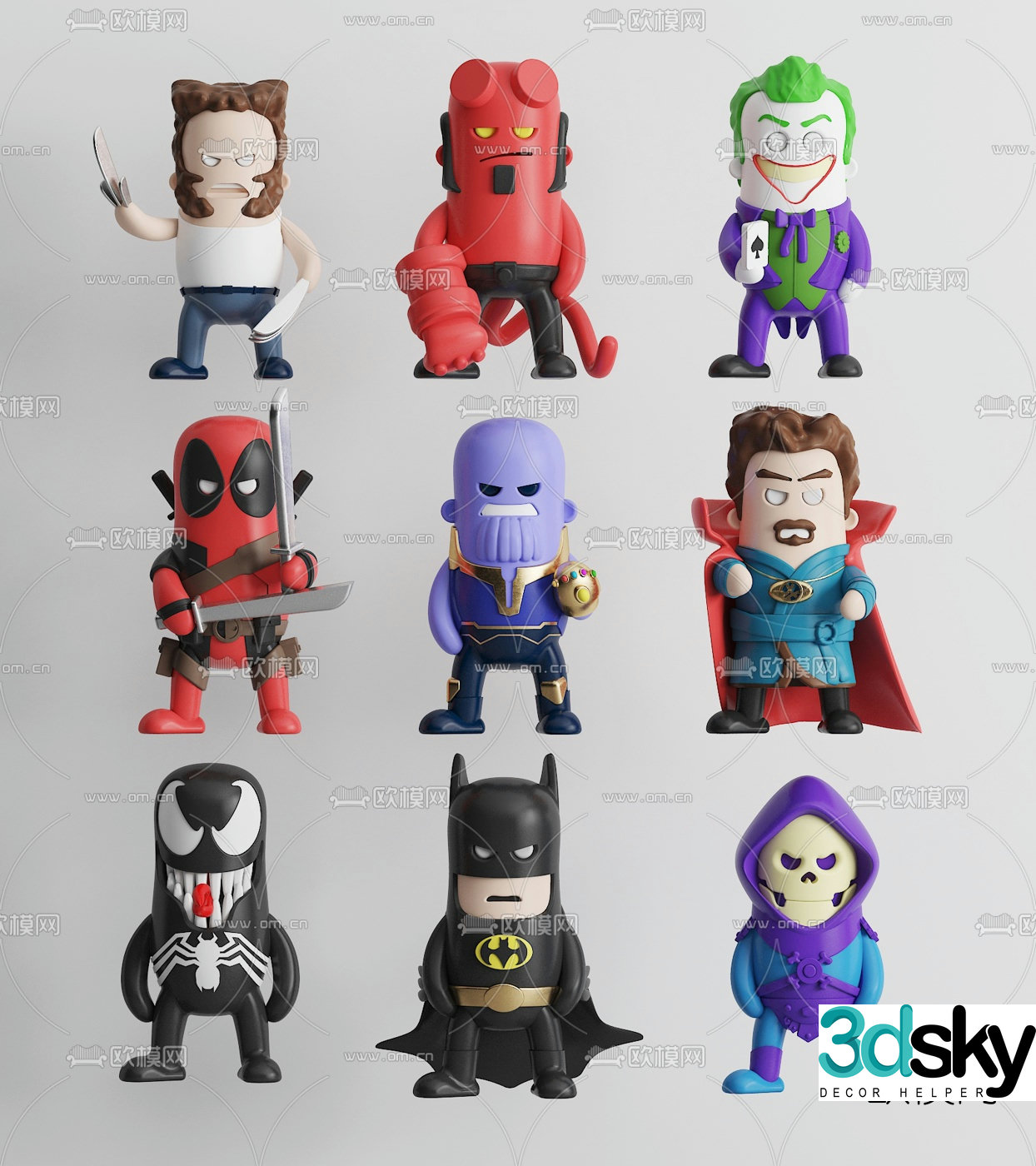 Modern Marvel cartoon character toy 3d model