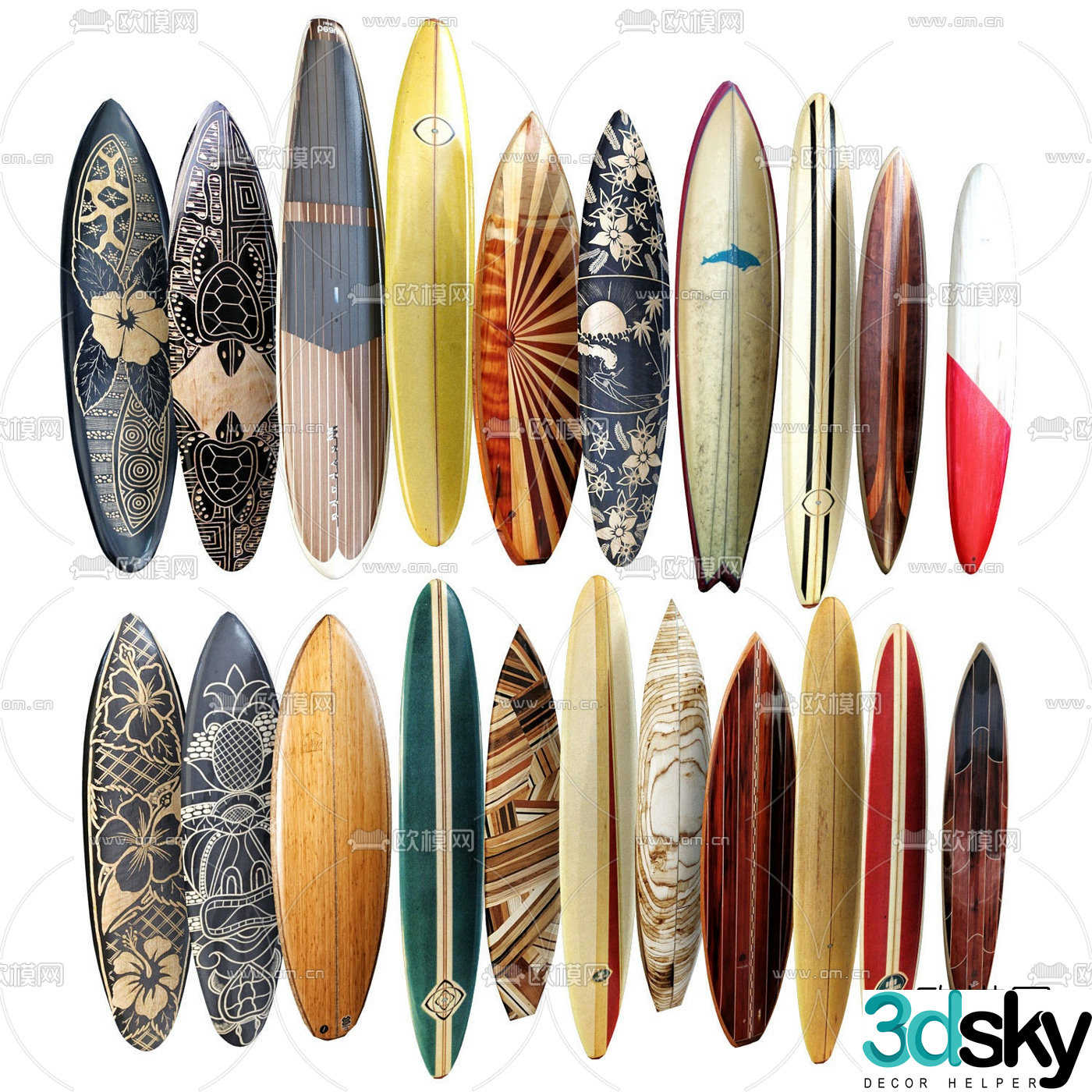 Modern surfboard 3d model