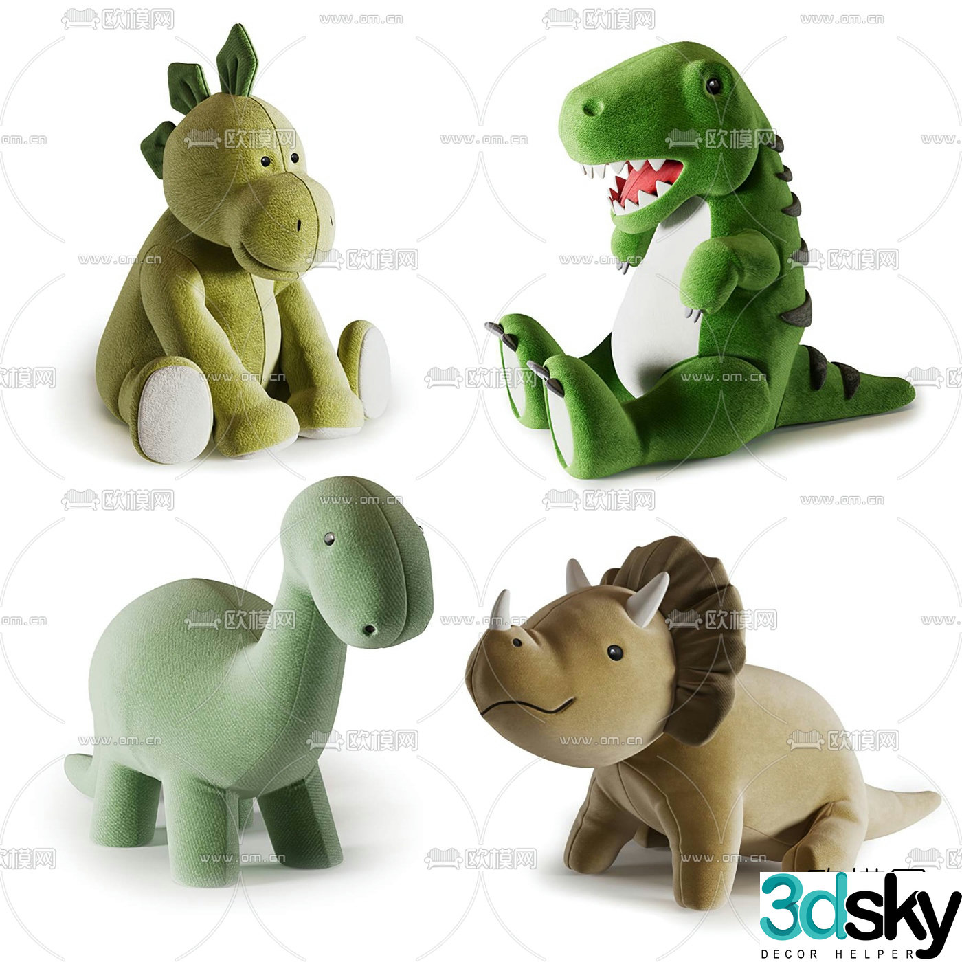 Modern children’s dinosaur toy ragdoll 3d model
